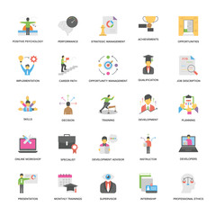 Flat Vector Icons Collection Of Success and Opportunities 