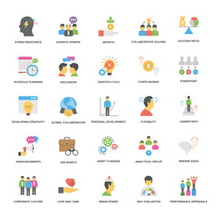 Fototapeta premium Flat Vector Icons Pack Of Success and Opportunities