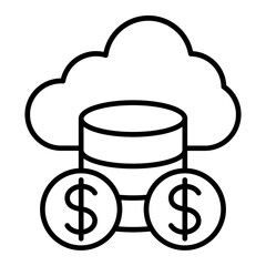 Cloud Money Line Icon