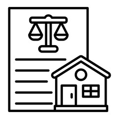 Property Law Line Icon