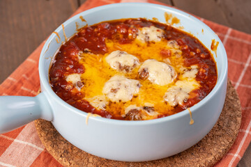 cheese overload meatball in tomato sauce