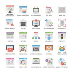 Flat Icons of Web and Seo