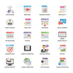 Creative Web and Seo Flat Icons

