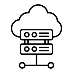 Cloud Server Line Icon