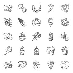 Hand Drawn Food Icons

