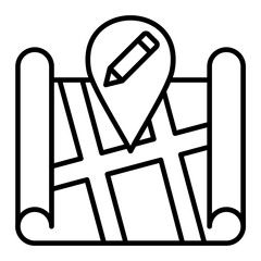 Edit Map Line Icon