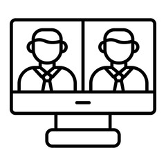 Video Call Line Icon