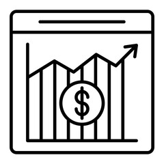 Stock Exchange App Line Icon