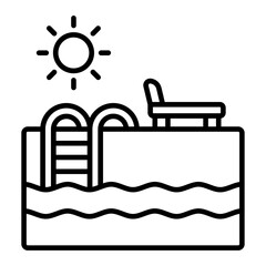 Swimming Pool Line Icon
