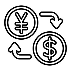 Currency Exchange Line Icon