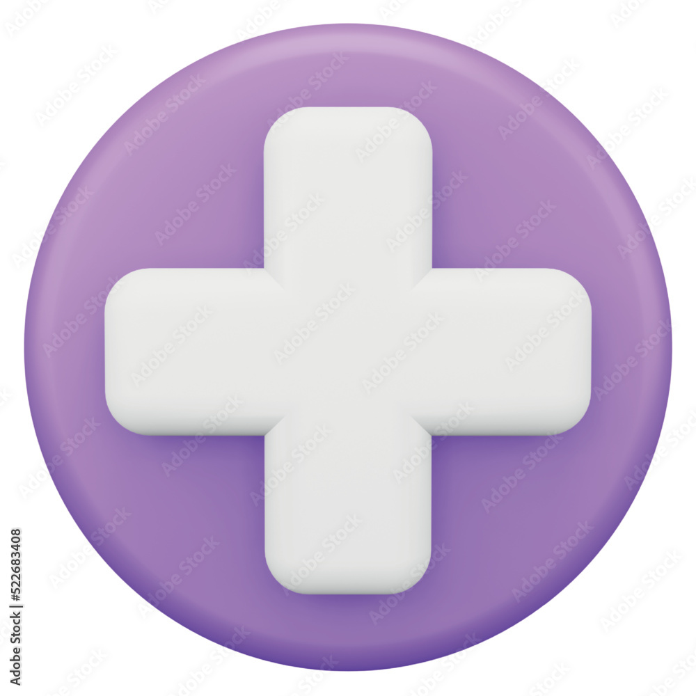 Poster cross 3d rendering isometric icon.