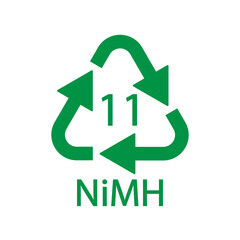 Battery recycling symbol 11 NiMH. Vector illustration