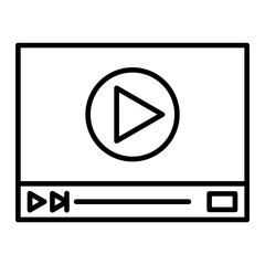 Video Player Line Icon