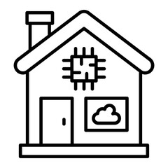 Smart House Line Icon