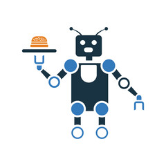 Automation, fast, food, robot icon. Simple editable vector graphics.
