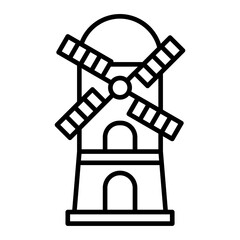 Windmill Line Icon