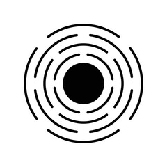 Black, hole, space, wormhole icon. Black vector graphics.