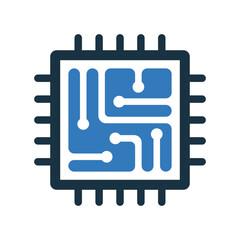 Board, chip, circuit, computer icon. Simple editable vector graphics.