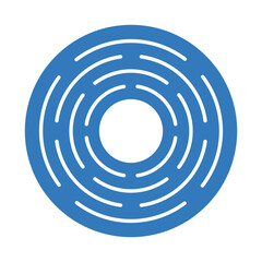 Black, hole, space, wormhole icon. Blue color design.