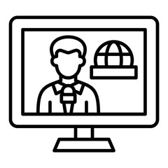 Broadcasting Line Icon