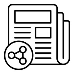 Fototapeta premium News Sharing Line Icon
