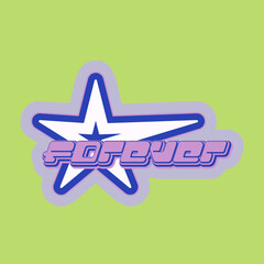 Vector sticker with text inspired by popular Y2k Aesthetic