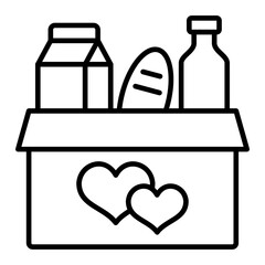 Food Donation Line Icon