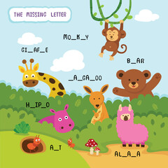 Obraz premium write the missing letter,illustration, vector