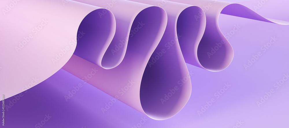 Aufkleber abstract purple cloth waves background. design and texture concept. 3d rendering.