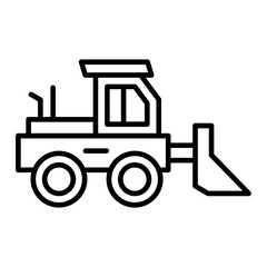 Bulldozer Line Icon