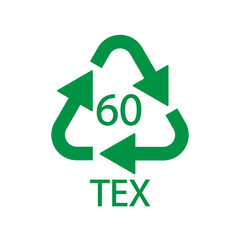 Bio matter organic material recycling code 60 TEX. Vector illustration