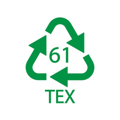 Bio matter organic material recycling code 61 TEX. Vector illustration