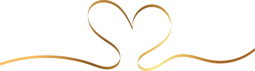 ribbon heart shape gold, doodle line heart, sticker heart