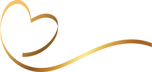 ribbon heart shape gold, doodle line heart, sticker heart
