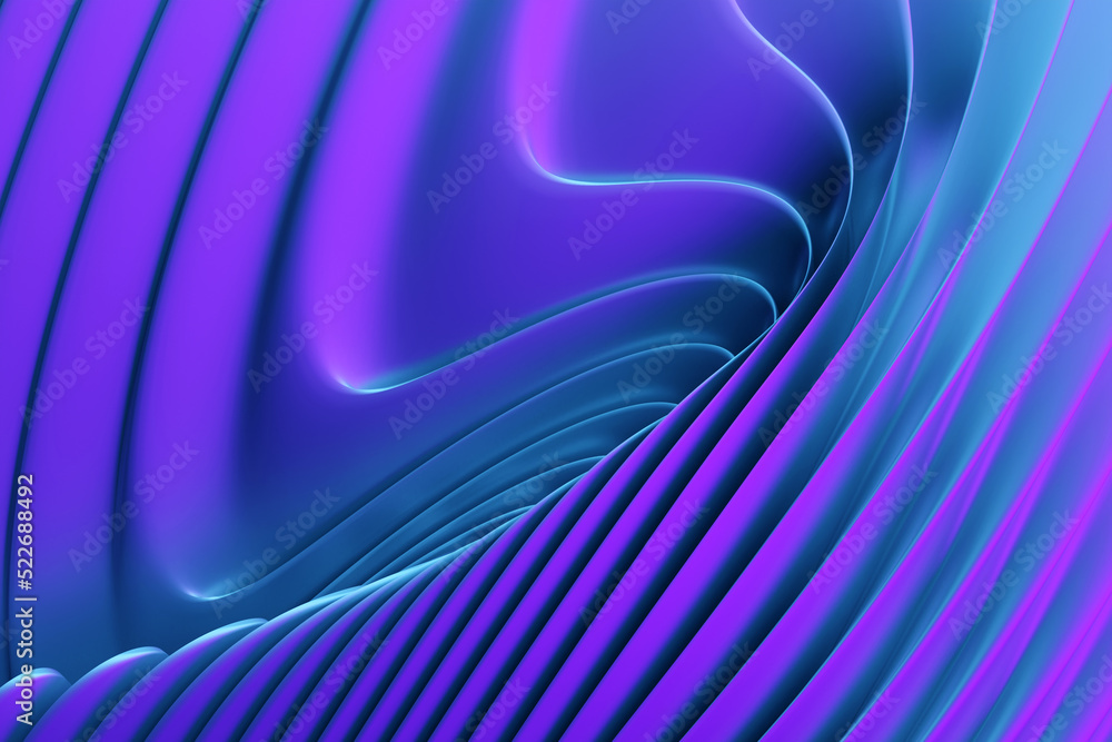 Aufkleber 3d illustration of a classic purple abstract gradient background with lines. print from the waves. m