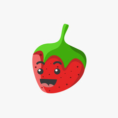 Illustration vector graphic of cute smile strawberry character