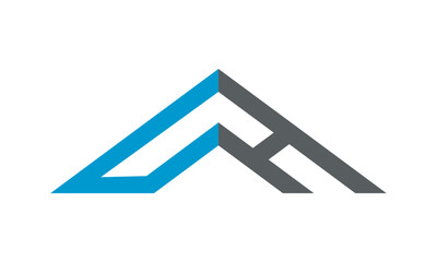  initial letter CH with roof triangles monogram icon logo vector design template concept