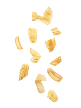 Falling Banana Chips Cutout, Png File.