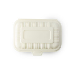 Biodegradable eco takeaway box cutout, Png file.