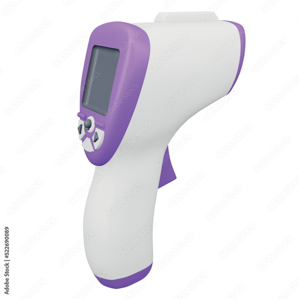 Poster digital thermometer 3d rendering isometric icon.