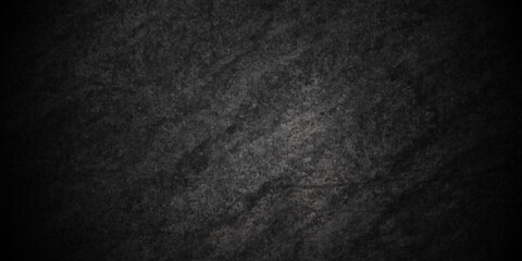 Dark Black stone concrete grunge texture background anthracite panorama. Panorama dark grey black slate background or texture.	
