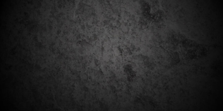 Dark Black stone concrete crackted backdrop grunge texture background anthracite panorama. Panorama dark grey black slate background or texture.	
