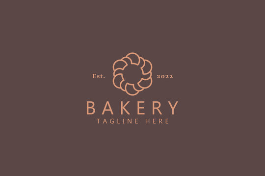 Bakery and Restaurant Abstract Logo Concept with Circle Shape Bread Hat Chef Creative Idea. Minimalist Premium Sign Symbol Branding.