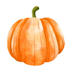 Obraz premium Autumn Watercolor Pumpkin, Autumn or Fall Animal, Watercolor illustration