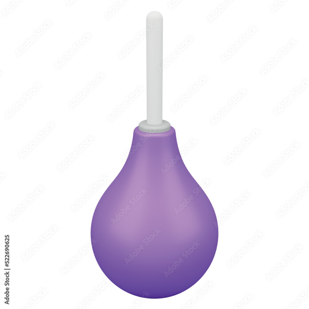 Poster enema 3d rendering isometric icon.