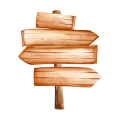 Wooden barrel, Watercolor illustration