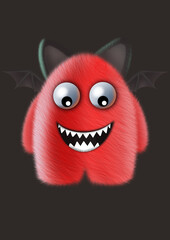 Fototapeta na wymiar Cute monster, color character. funny design element 3D 