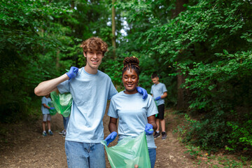 Recycle waste litter rubbish garbage trash junk clean training. Nature cleaning, volunteer ecology...