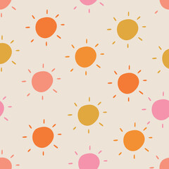 Hand drawn modern doodle seamless pattern. Pastel grunge background. Vector illustration