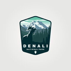 vector of denali national park sticker patch logo design